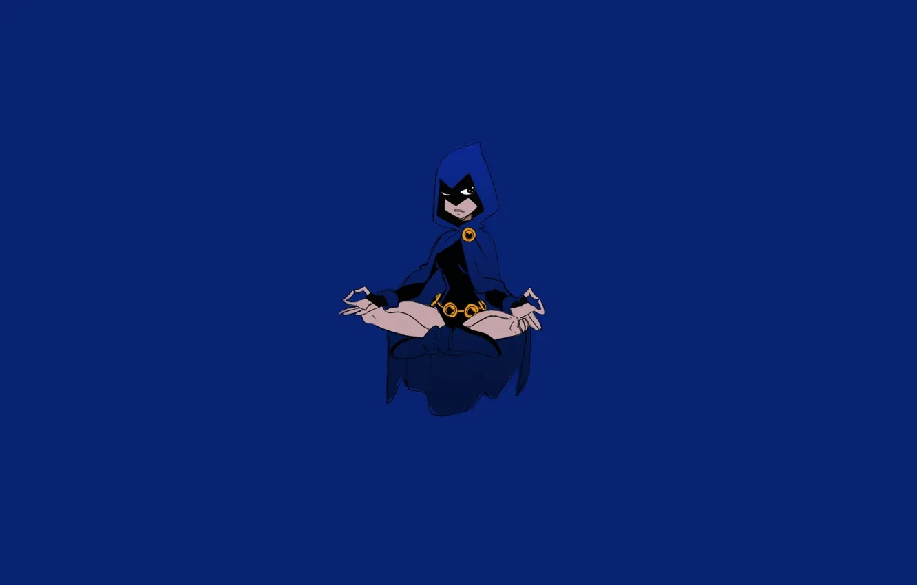 Photo wallpaper girl, blue, cloak, Raven