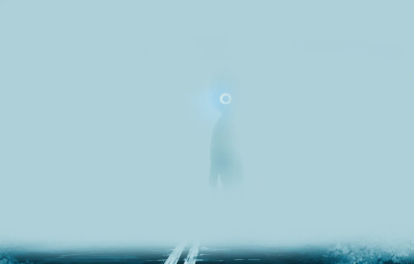 Photo wallpaper fog, fiction, robot