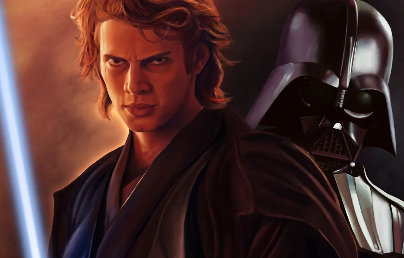 Photo wallpaper metal, Star Wars, helmet, lightsaber, Hayden Christensen, Dart Veider, Skywalker, Anakin