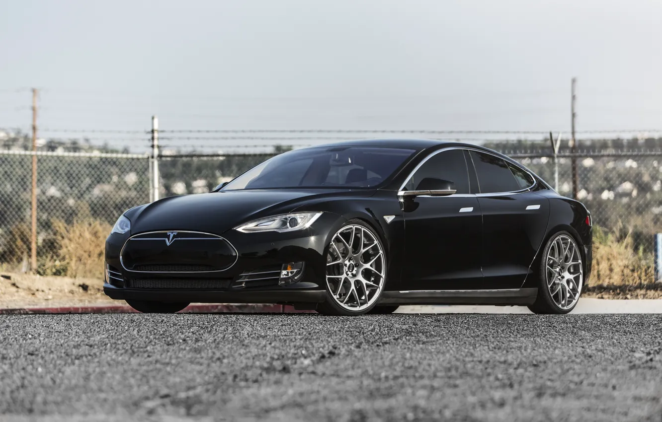 Photo wallpaper Model, Black, Tesla