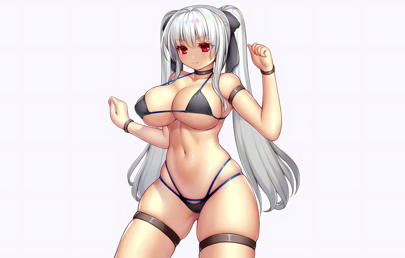 Photo wallpaper girl, sexy, Cameltoe, cleavage, long hair, boobs, anime, beautiful