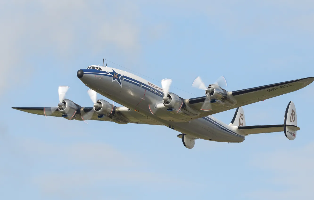 Photo wallpaper the plane, passenger, medium, Super Constellation, Lockheed L-1049, 4-motor