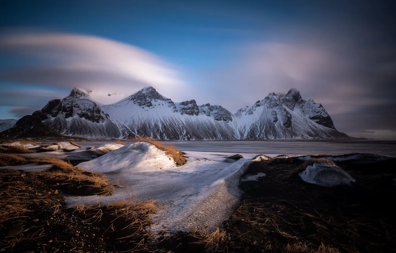 Photo wallpaper mountains, Iceland, Iceland, Vestrahorn
