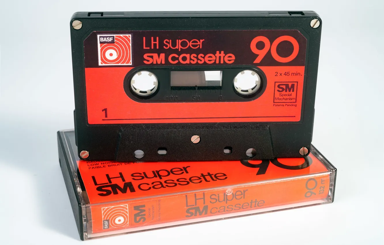 Photo wallpaper macro, retro, music, cassette, BASF