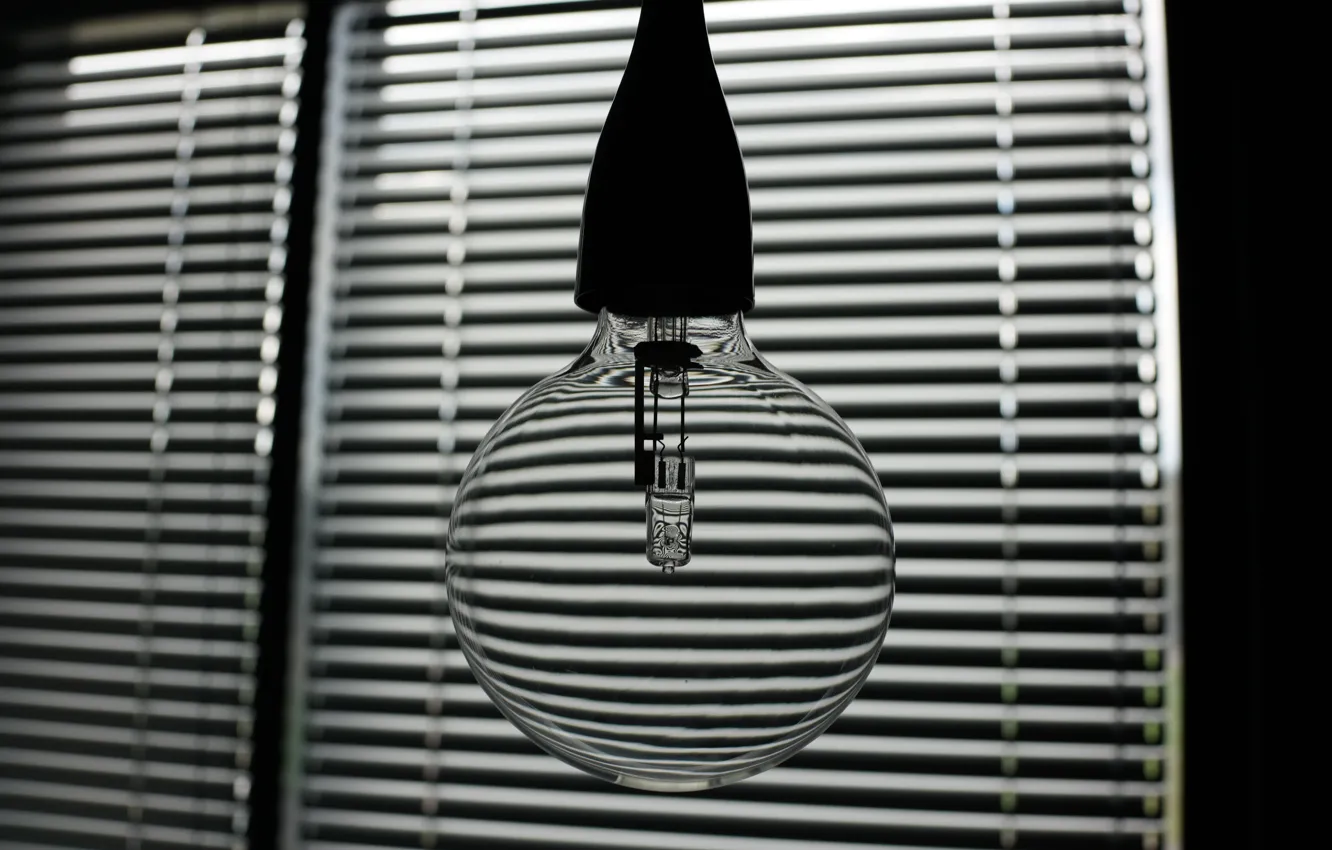 Photo wallpaper strips, strip, lamp, black and white, blinds, base