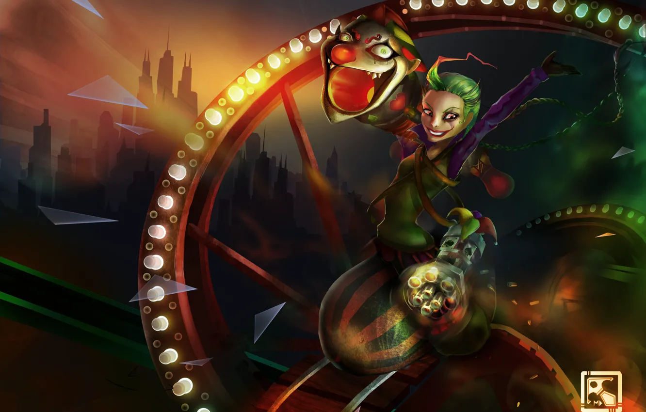 Photo wallpaper girl, art, Joker, League of Legends, LoL, Jinx, MimiLeChampi
