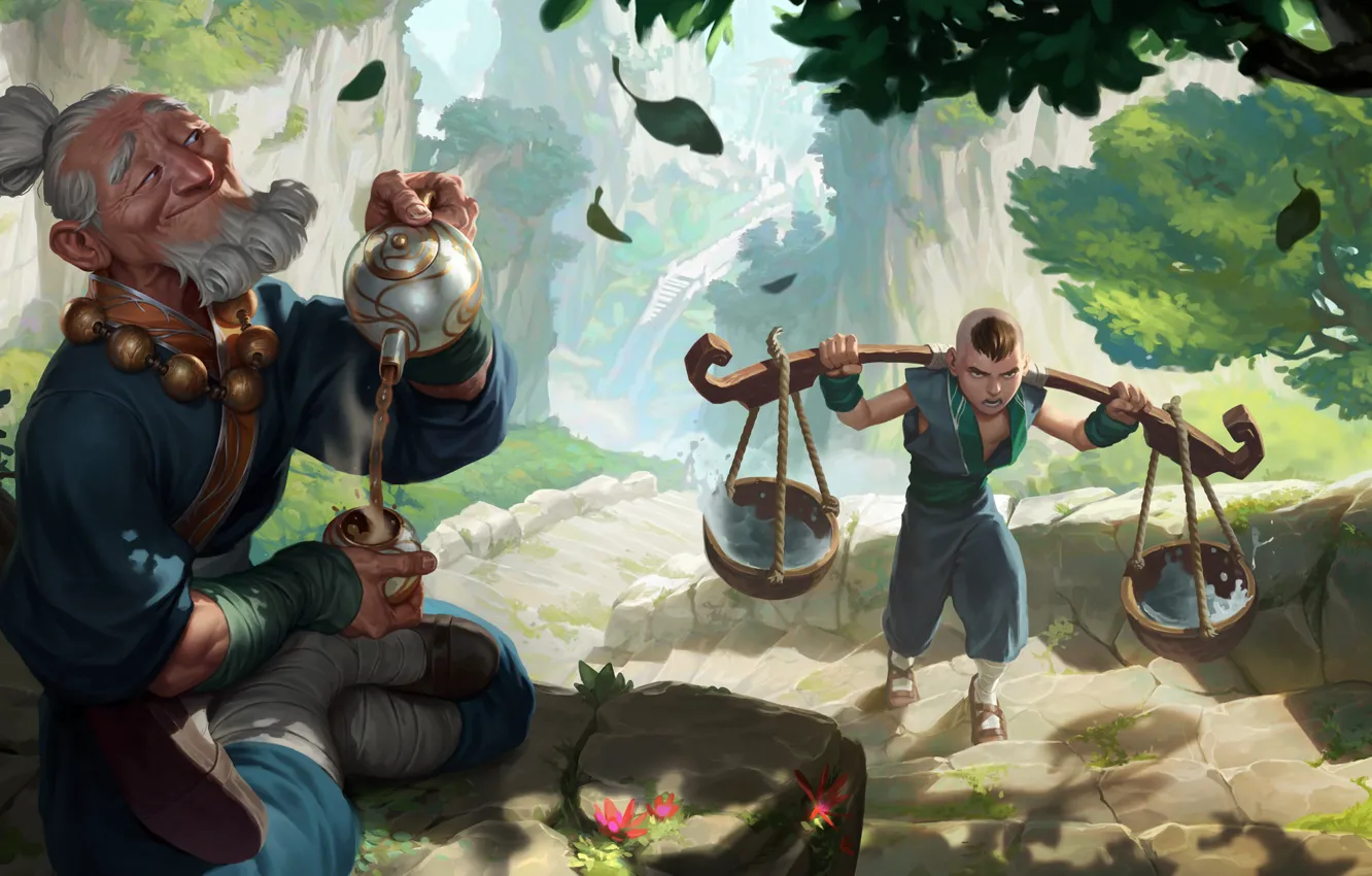 Photo wallpaper boy, grandfather, rocker, Legends of Runeterra