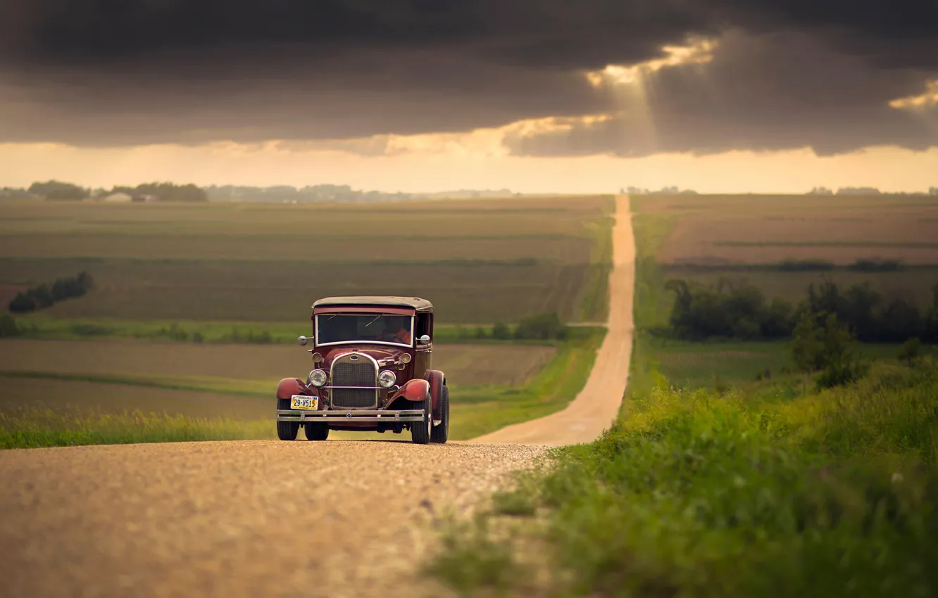Photo wallpaper road, machine, space, car