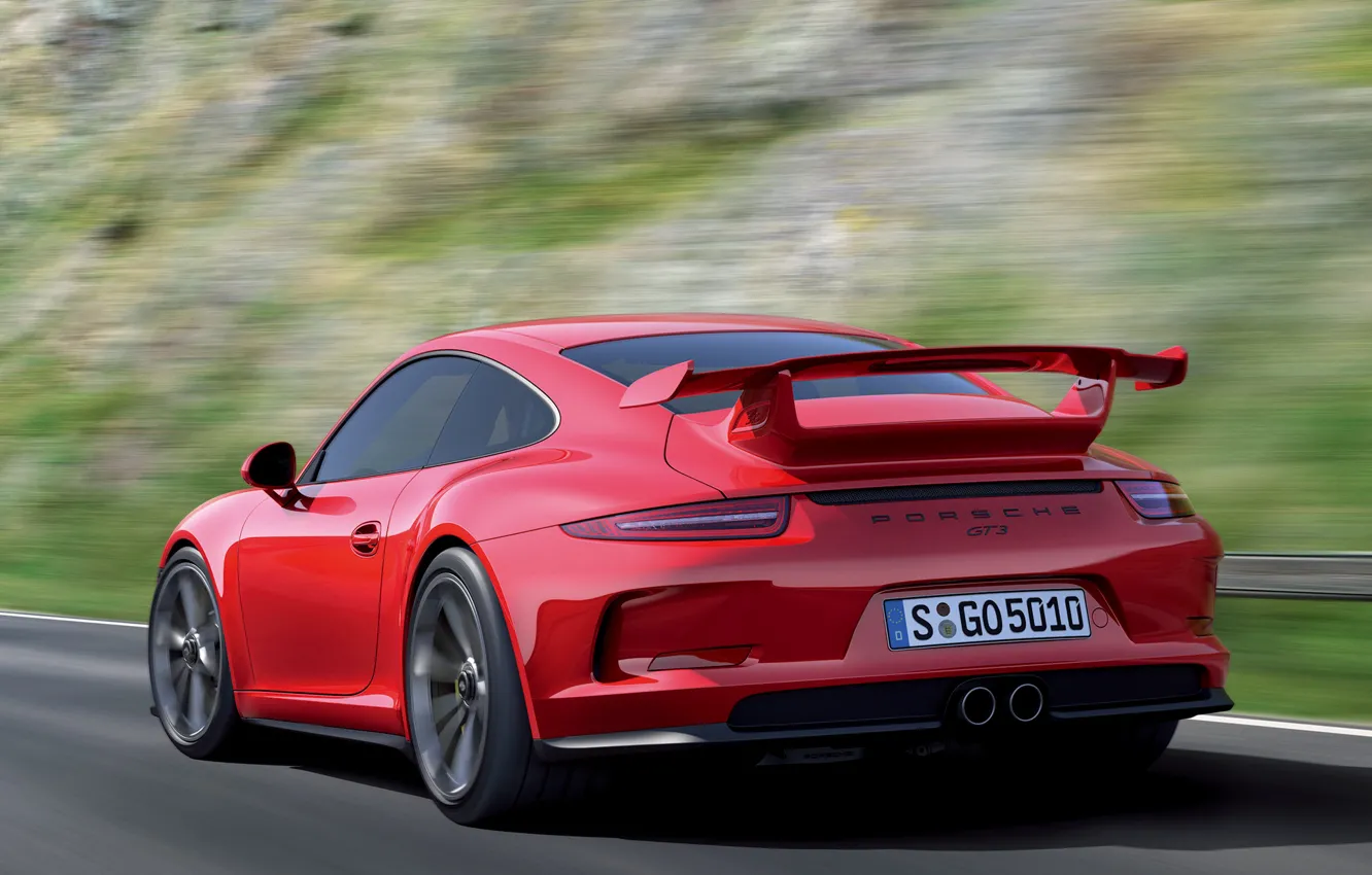 Photo wallpaper speed, Porsche, spoiler, back, 911 GT3