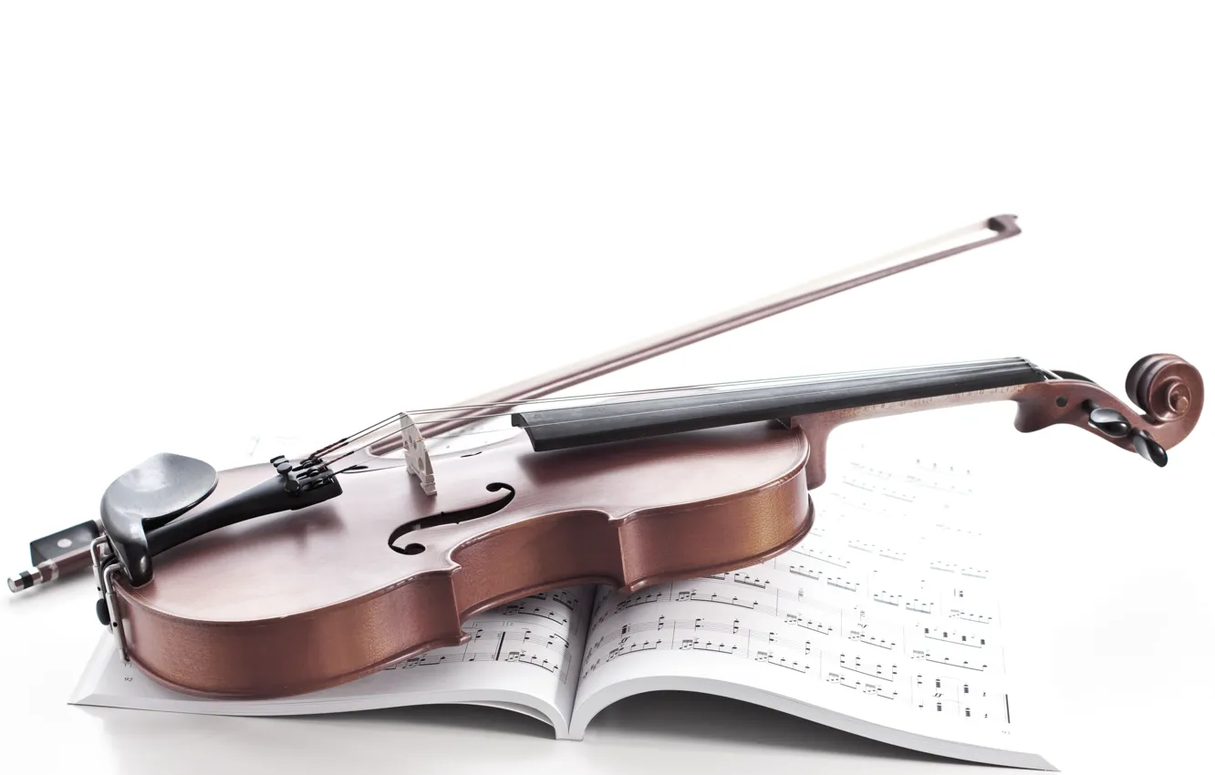 Photo wallpaper notes, violin, notebook, bow