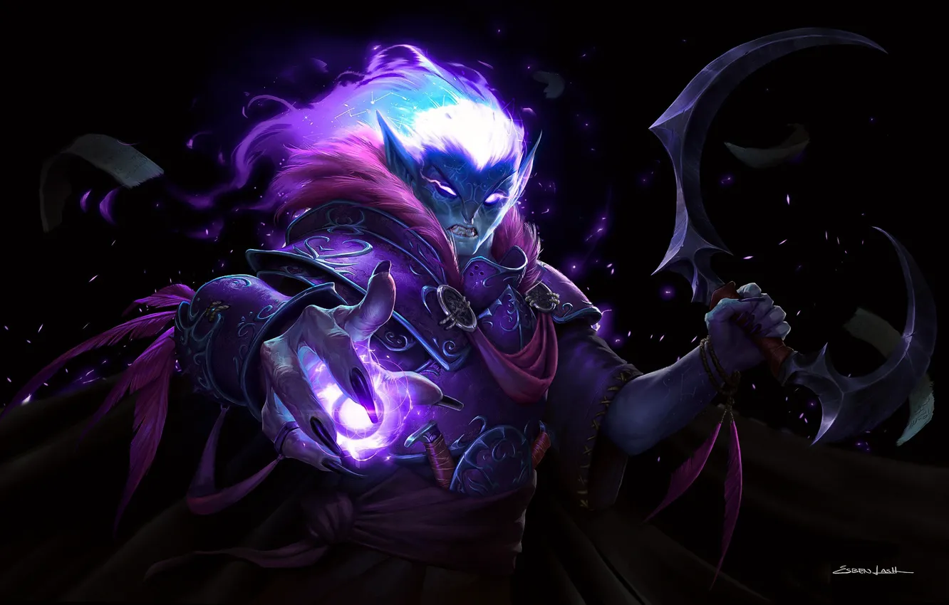 Photo wallpaper magic, MAG, World of Warcraft, wow, art, Esben Lash Rasmussen, Astro Mage, dark elf