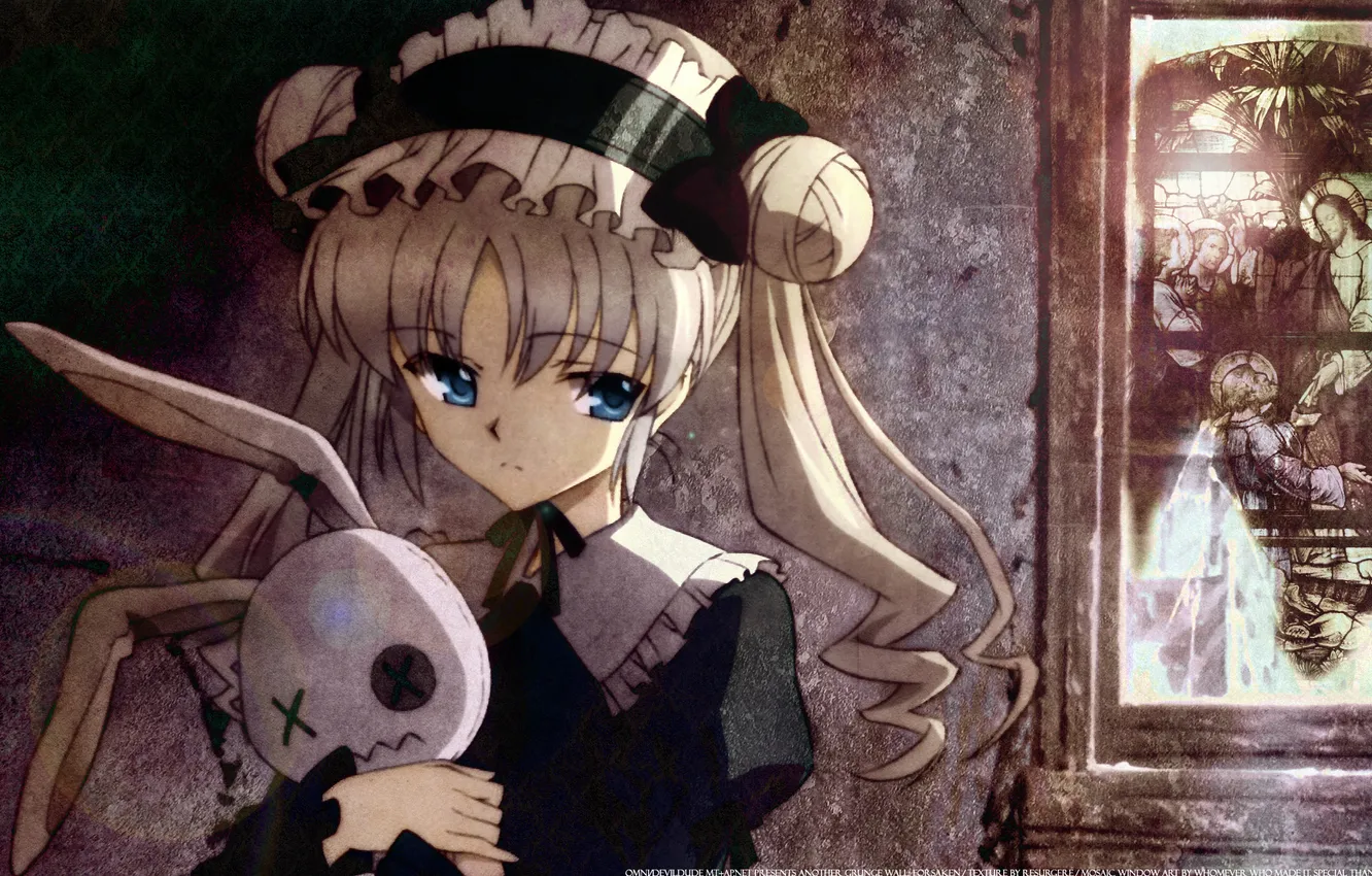 Photo wallpaper girl, darkness, anime