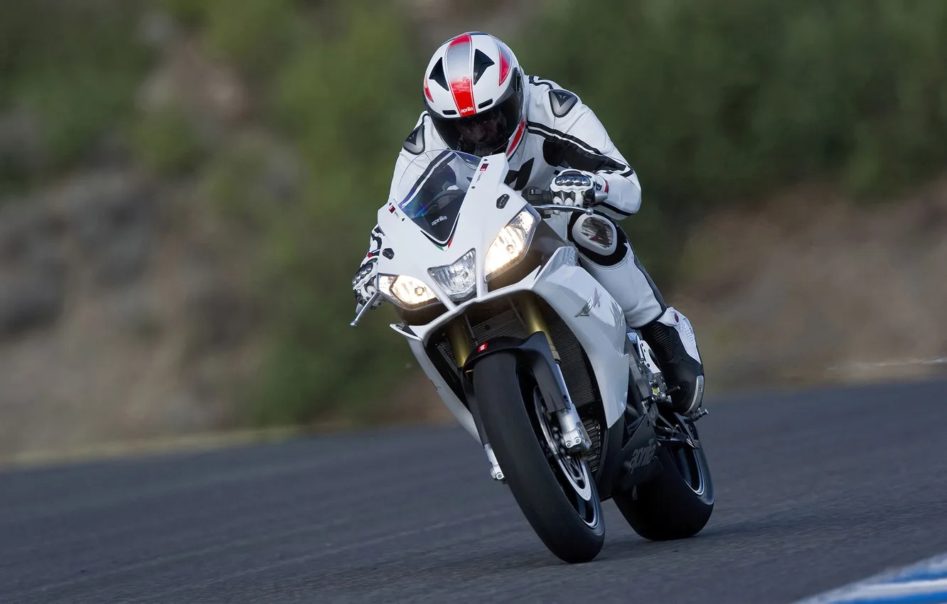 Photo wallpaper road, asphalt, sport, speed, Aprilia, SRV4 R motorcycles