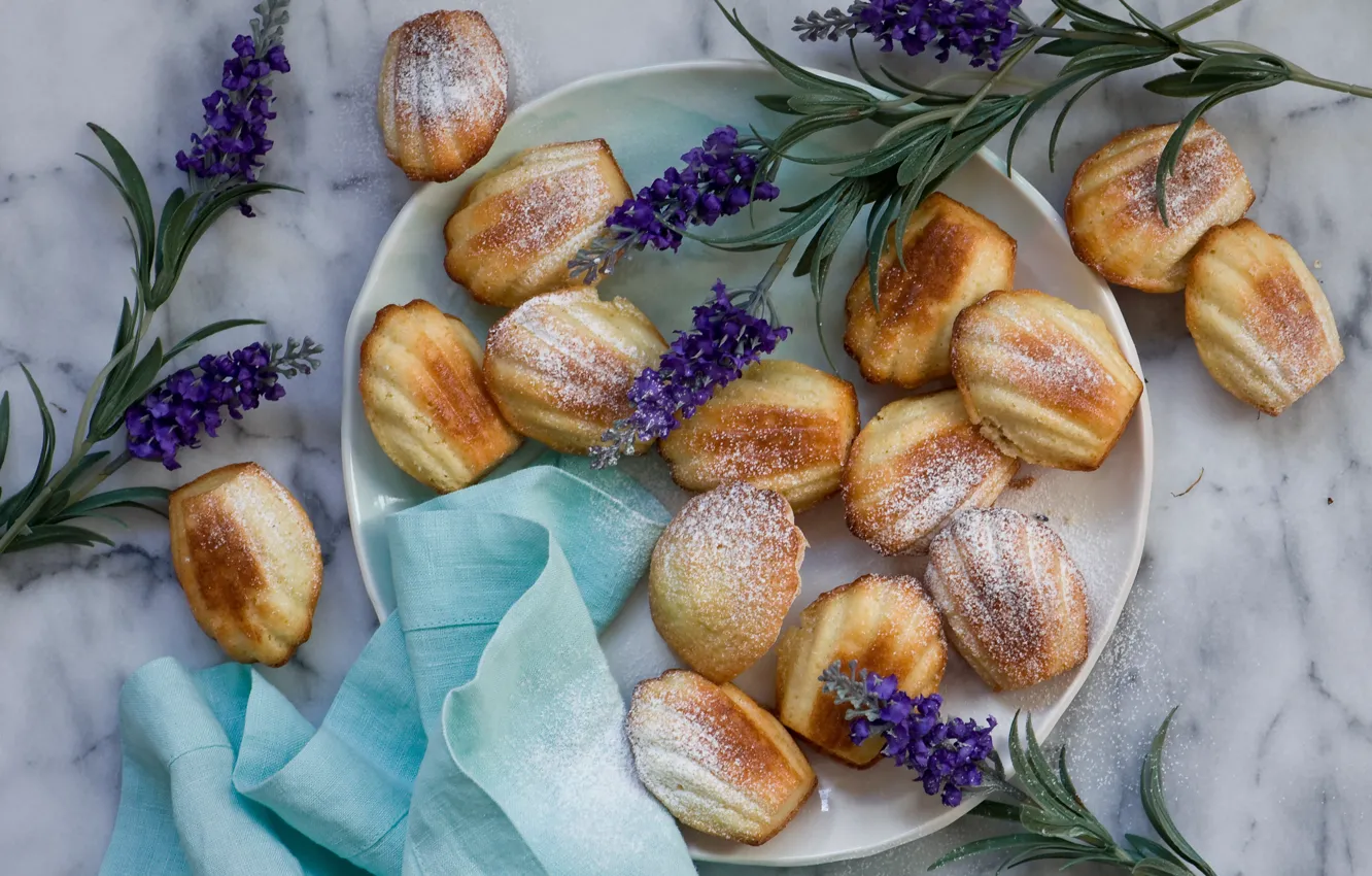 Photo wallpaper food, cookies, cakes, lavender, sweet, Anna Verdina