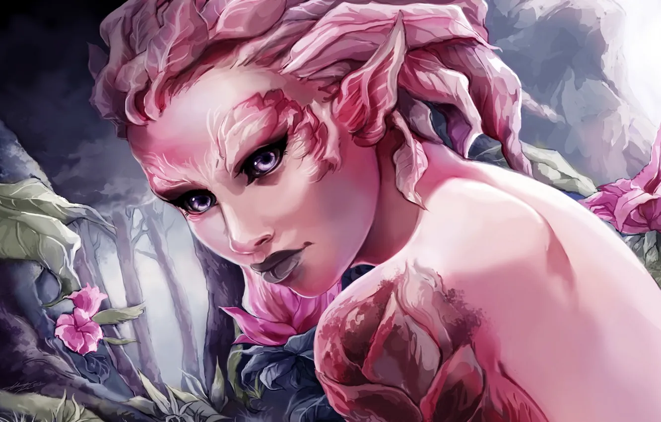 Photo wallpaper fantasy, Guild Wars 2, MMO, Sylvari, gw2