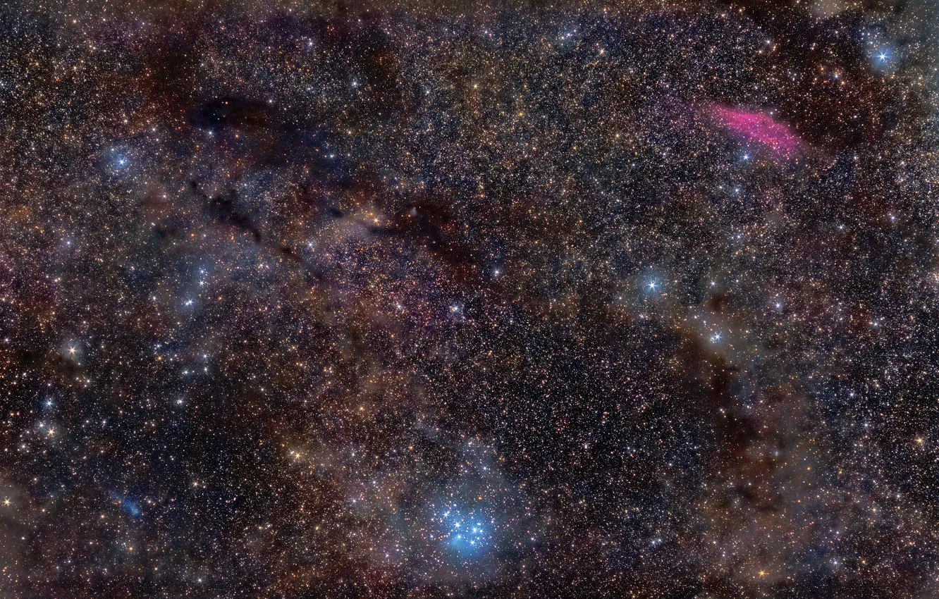 Photo wallpaper space, stars, California Nebula, Pleiades