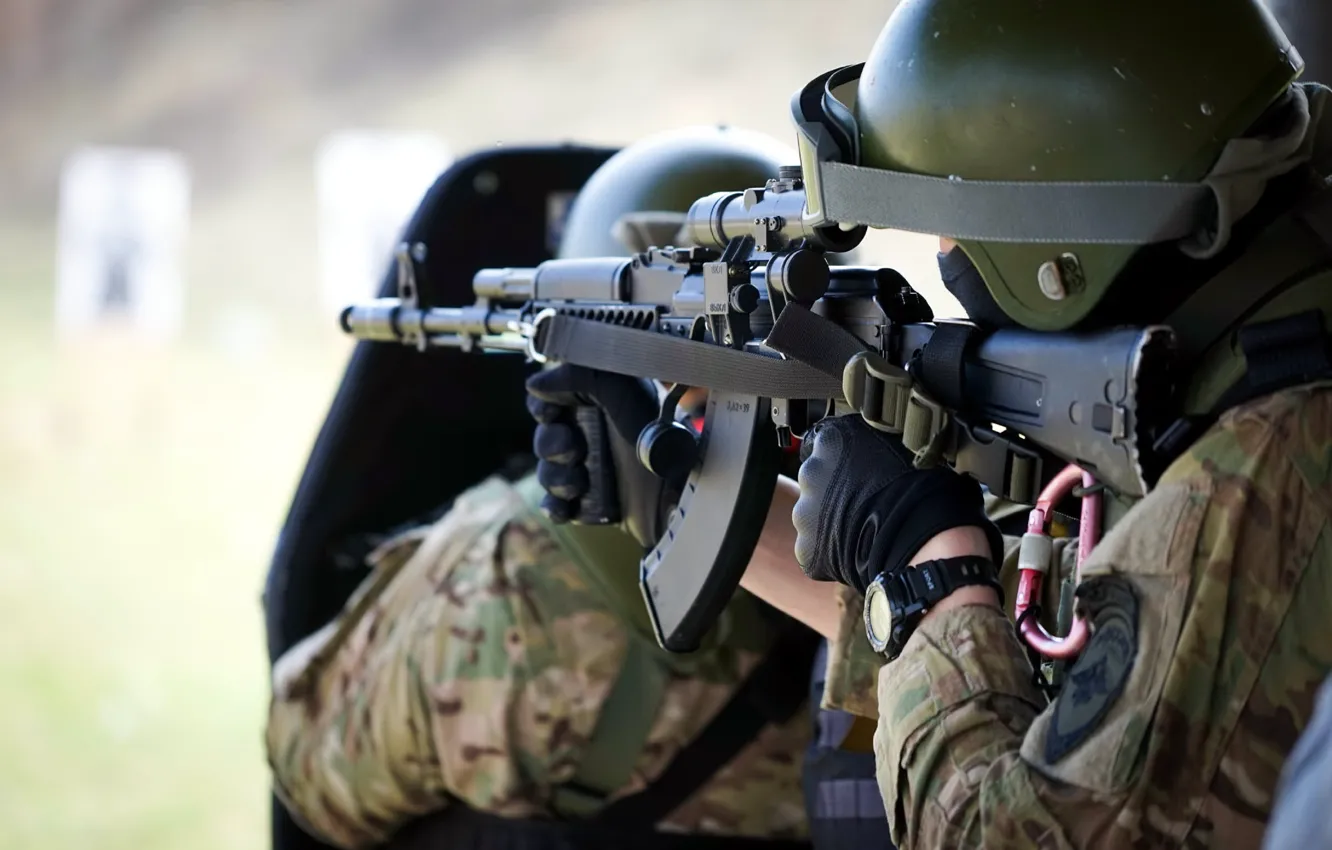 Photo wallpaper machine, helmet, helmet, special forces