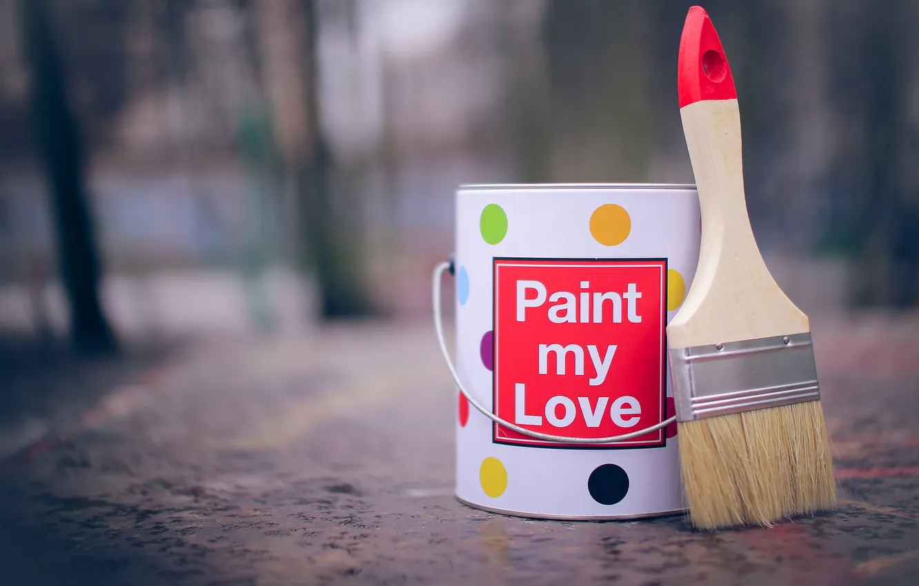 Photo wallpaper street, paint, brush