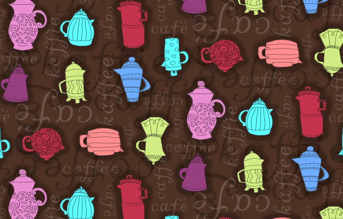 Photo wallpaper text, figure, coffee, kettle, coffee pot