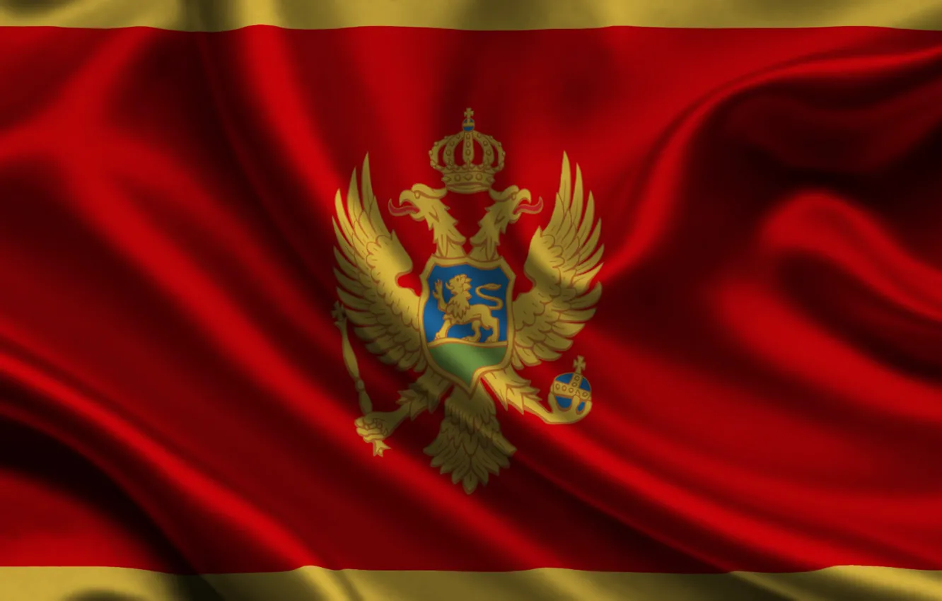 Photo wallpaper red, eagle, texture, flag, coat of arms, flag, Montenegro, Montenegro