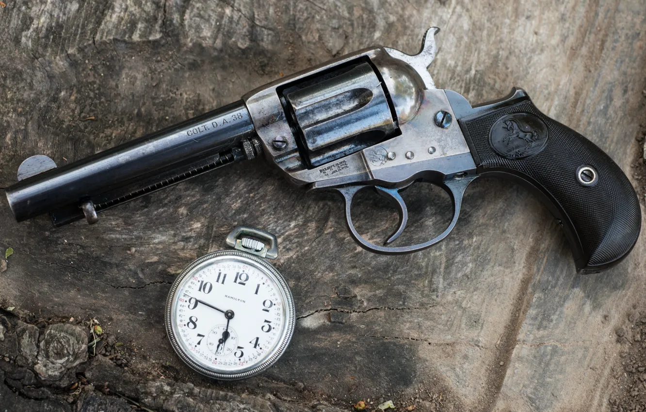 Photo wallpaper weapons, watch, revolver, Colt