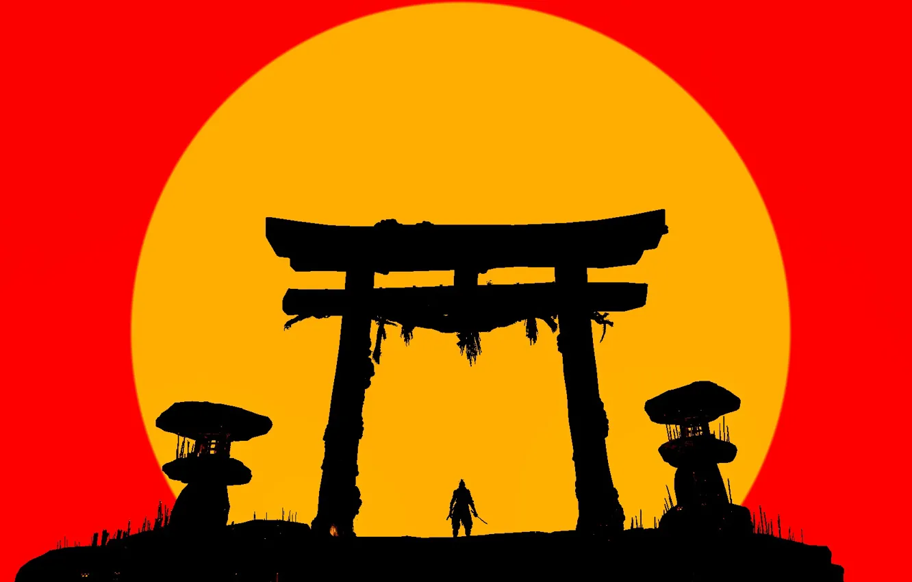 Photo wallpaper the game, Japan, silhouette, SAMURAI JACK