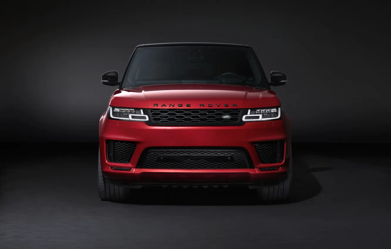Photo wallpaper background, Land Rover, front, black and red, Range Rover Sport Autobiography