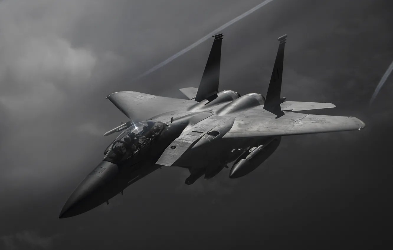 Photo wallpaper UNITED STATES AIR FORCE, American double fighter-bomber, McDonnell Douglas F-15E Strike Eagle