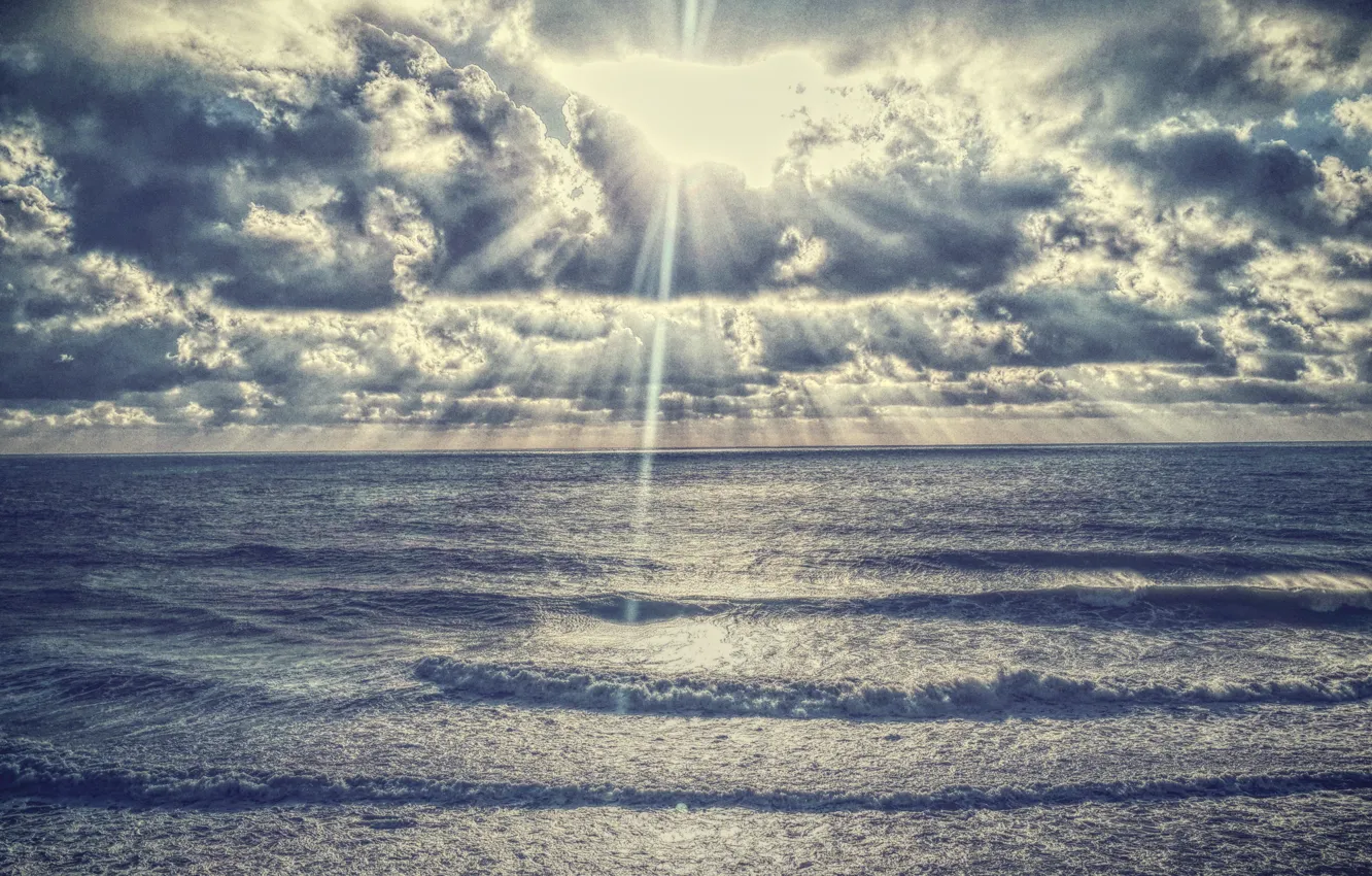 Photo wallpaper sea, the sun, clouds, Anapa