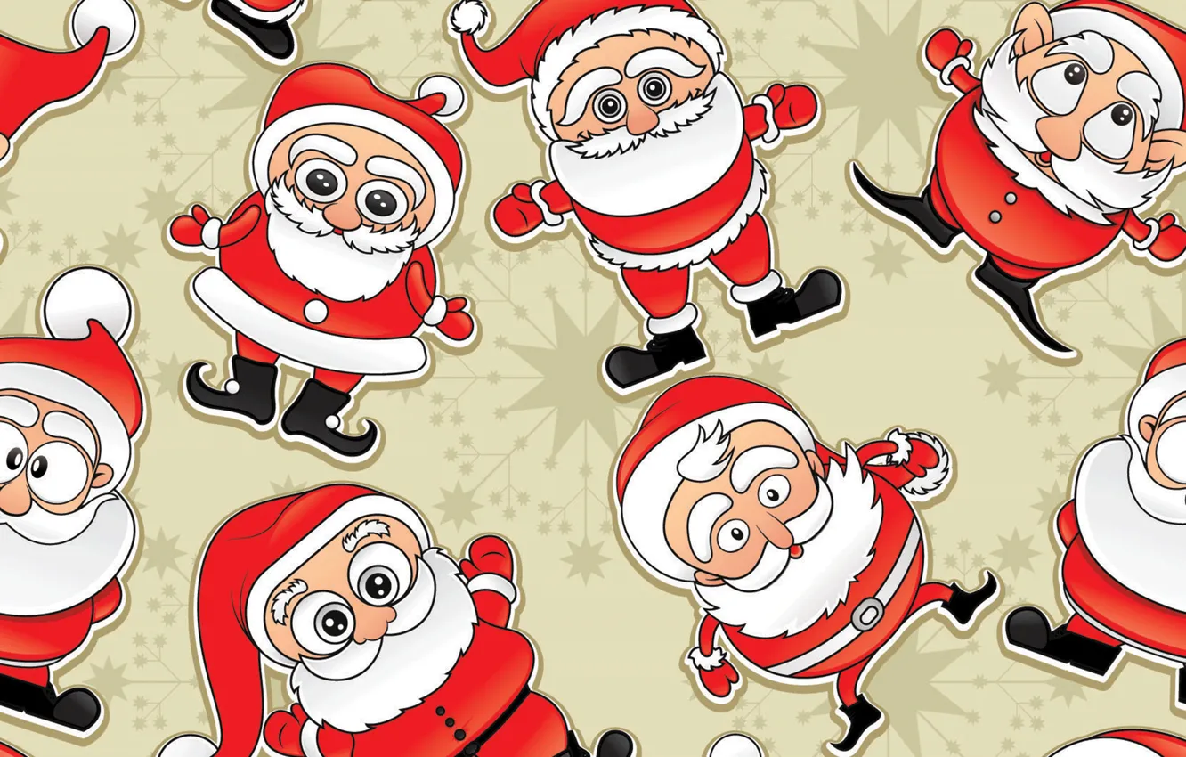 Photo wallpaper texture, Christmas, New year, Santa Claus