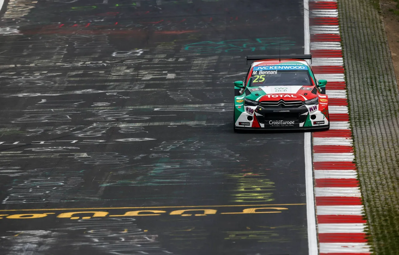 Photo wallpaper Citroen, Citroen, the curb, WTCC, C-Elysee, Mehdi Bennani