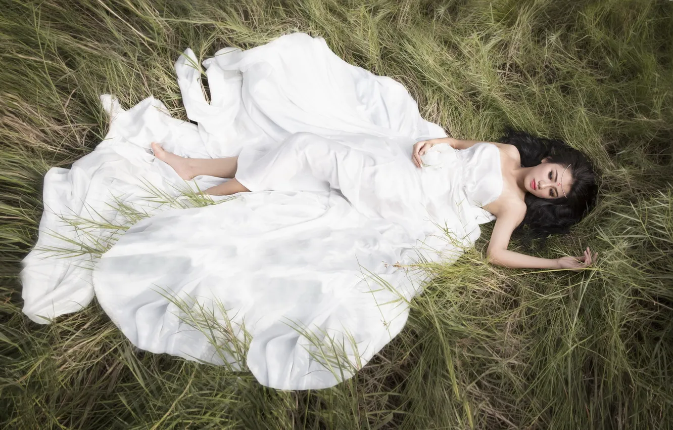 Photo wallpaper look, girl, Asian