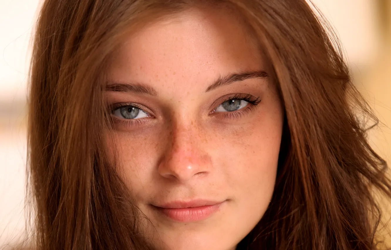 Photo wallpaper freckles, sponge, redhead