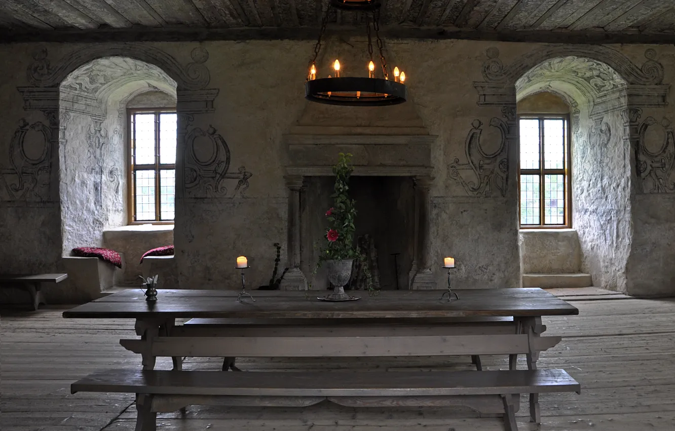 Photo wallpaper design, style, castle, room, interior