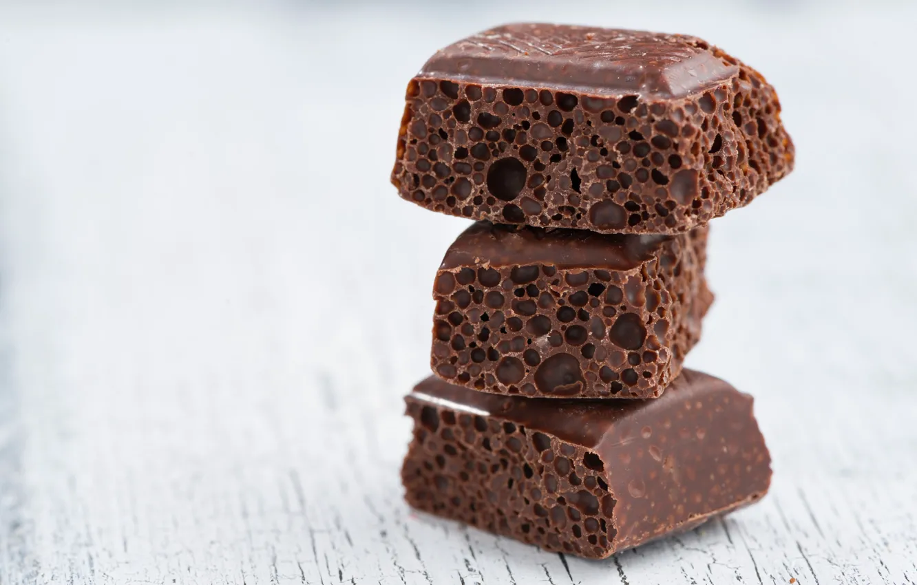 Photo wallpaper macro, chocolate, sweets, porous, milk