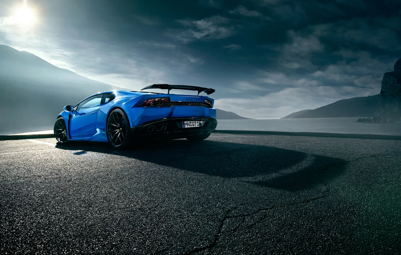 Photo wallpaper Lamborghini, blue, Lamborghini, Novitec Torado, Huracan, hurakan