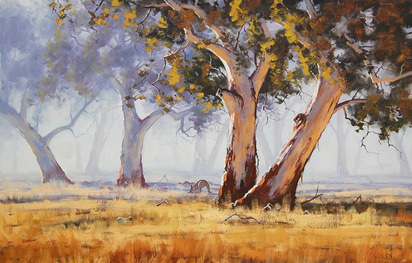 Photo wallpaper ART, ANIMALS, FIGURE, TREES, ARTSAUS, AUSTRALIAN GUM TREE