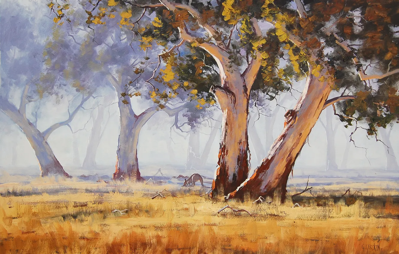 Photo wallpaper trees, animal, figure, art, ARTSAUS, AUSTRALIAN GUM TREE