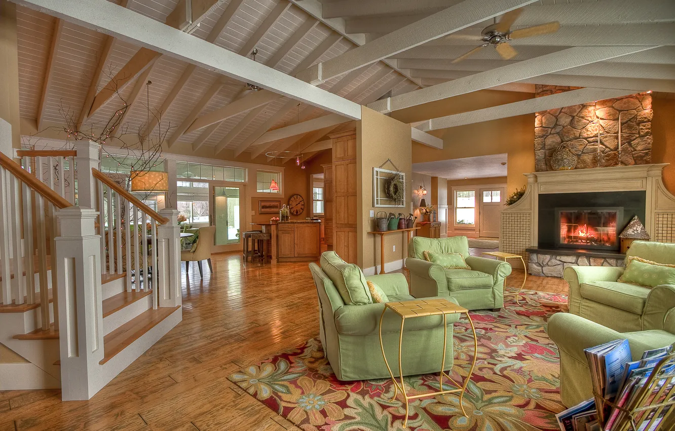 Photo wallpaper design, style, Villa, home, interior, hall, living space