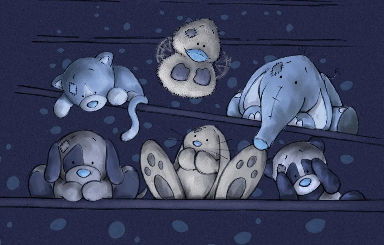 Photo wallpaper toy, figure, shelves, old friends