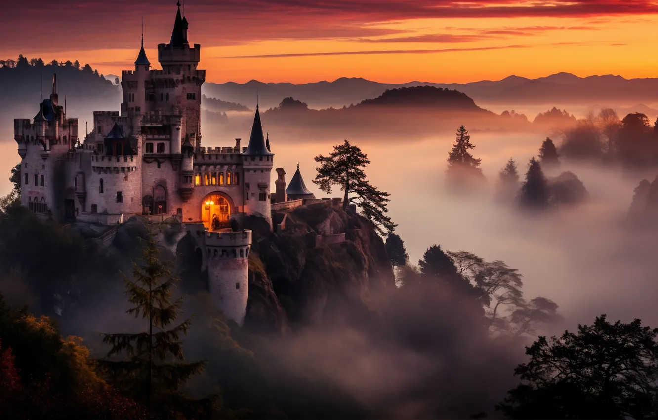 Photo wallpaper landscape, castle, landscape, beautiful, castle, ancient, Ancient, architectrura