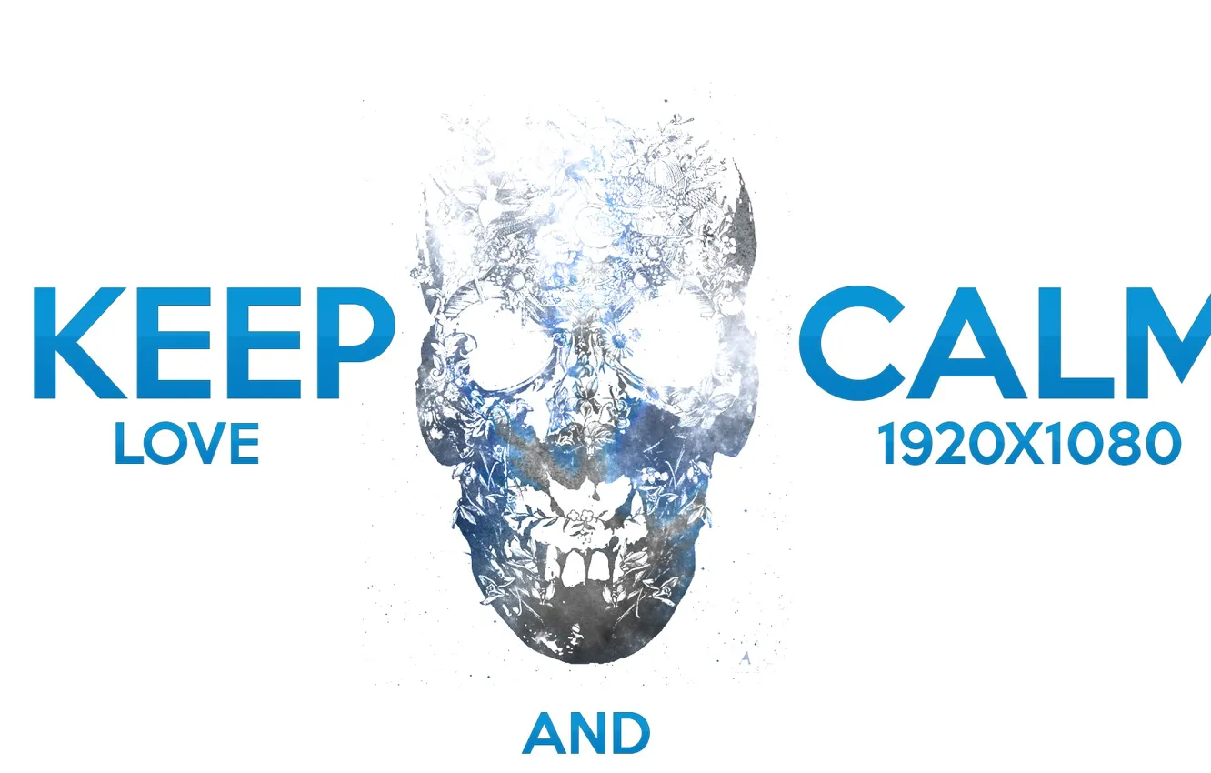 Photo wallpaper white, skull, size, keepcalm, wondershell