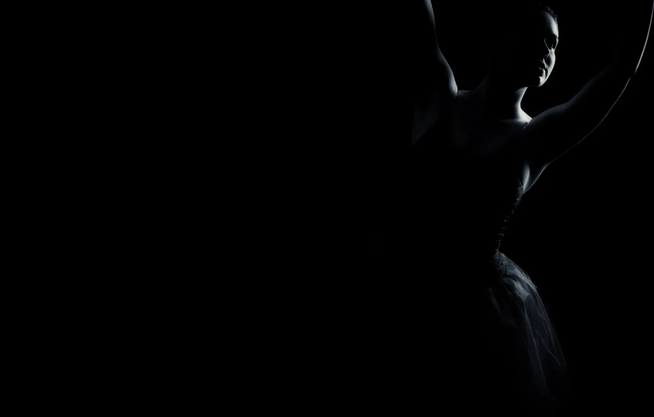 Photo wallpaper girl, dance, silhouette, ballet