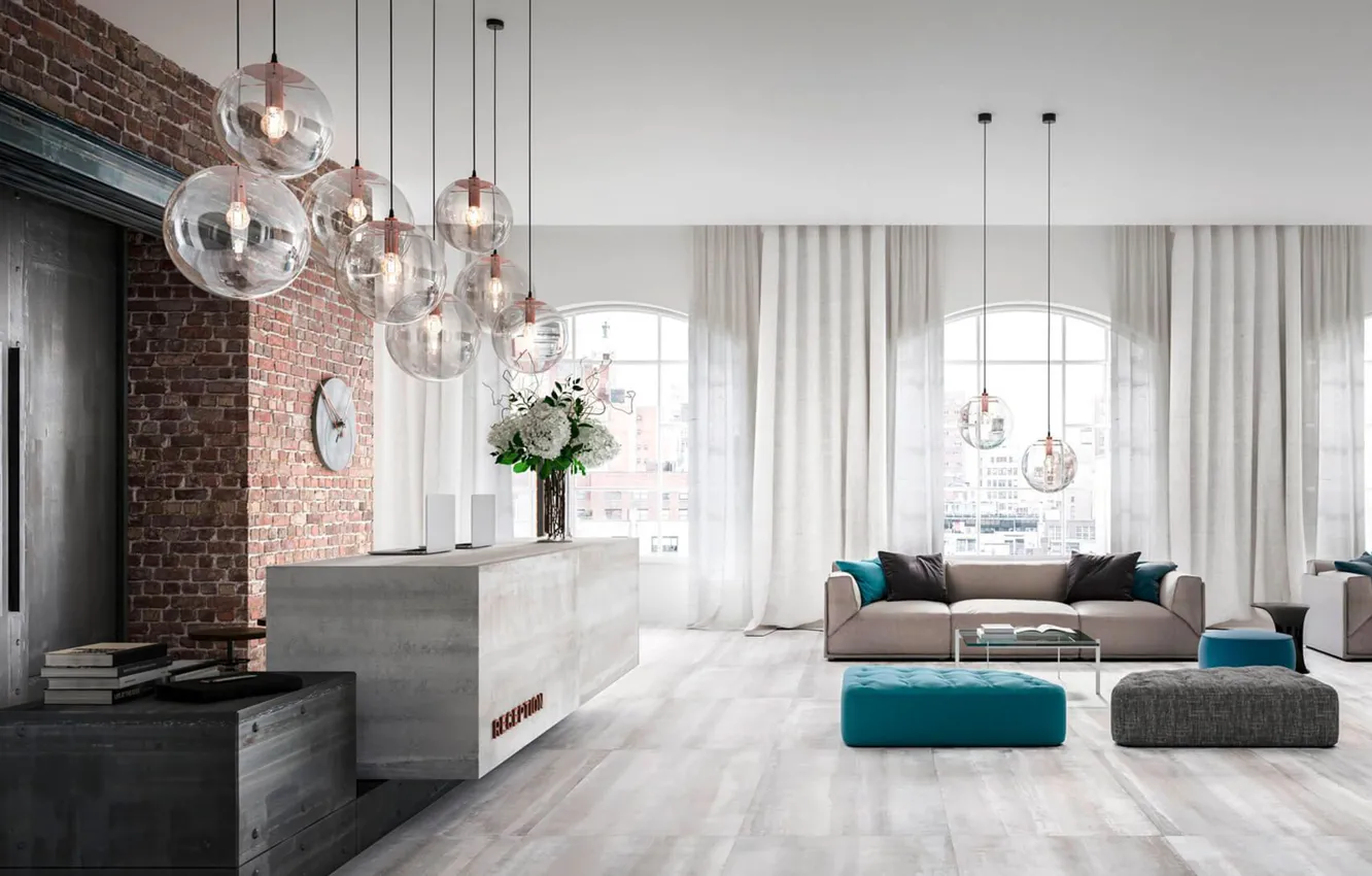 Photo wallpaper design, style, interior, reception, the waiting room