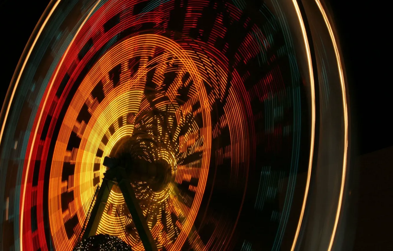Photo wallpaper light, Ferris wheel