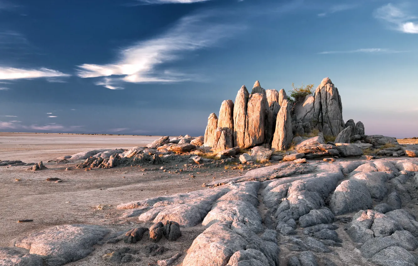 Photo wallpaper Botswana, Kubu Island, Granite Rocks
