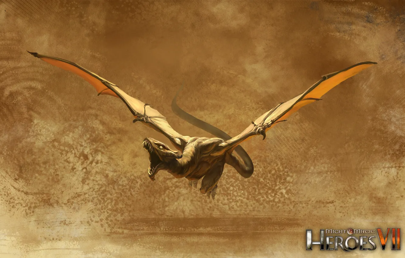 Photo wallpaper Flight, Might &ampamp; Magic 7, Heroes of might and magic 7, Rebellious tribes, Sand Wyvern