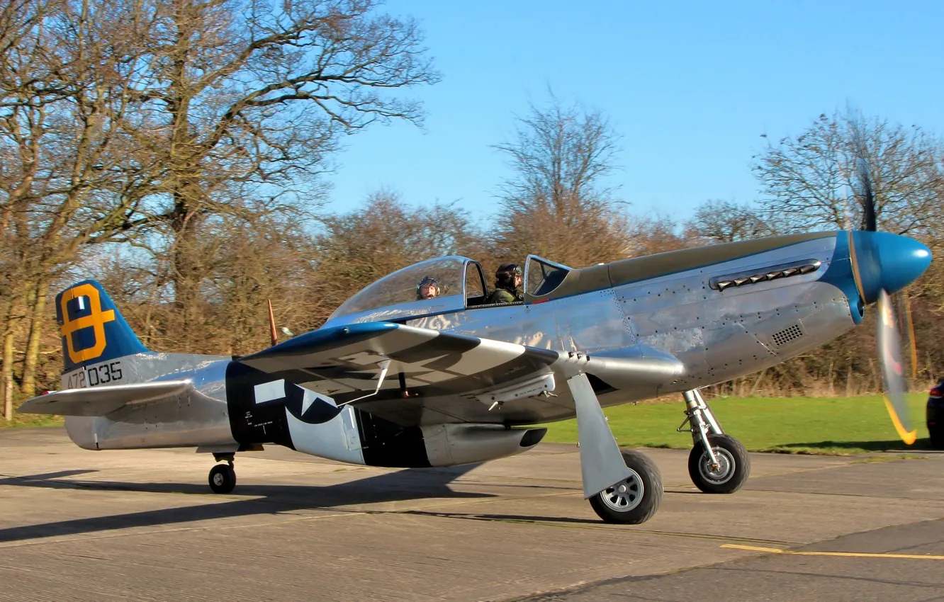 Photo wallpaper Mustang, fighter, American, P-51D, single