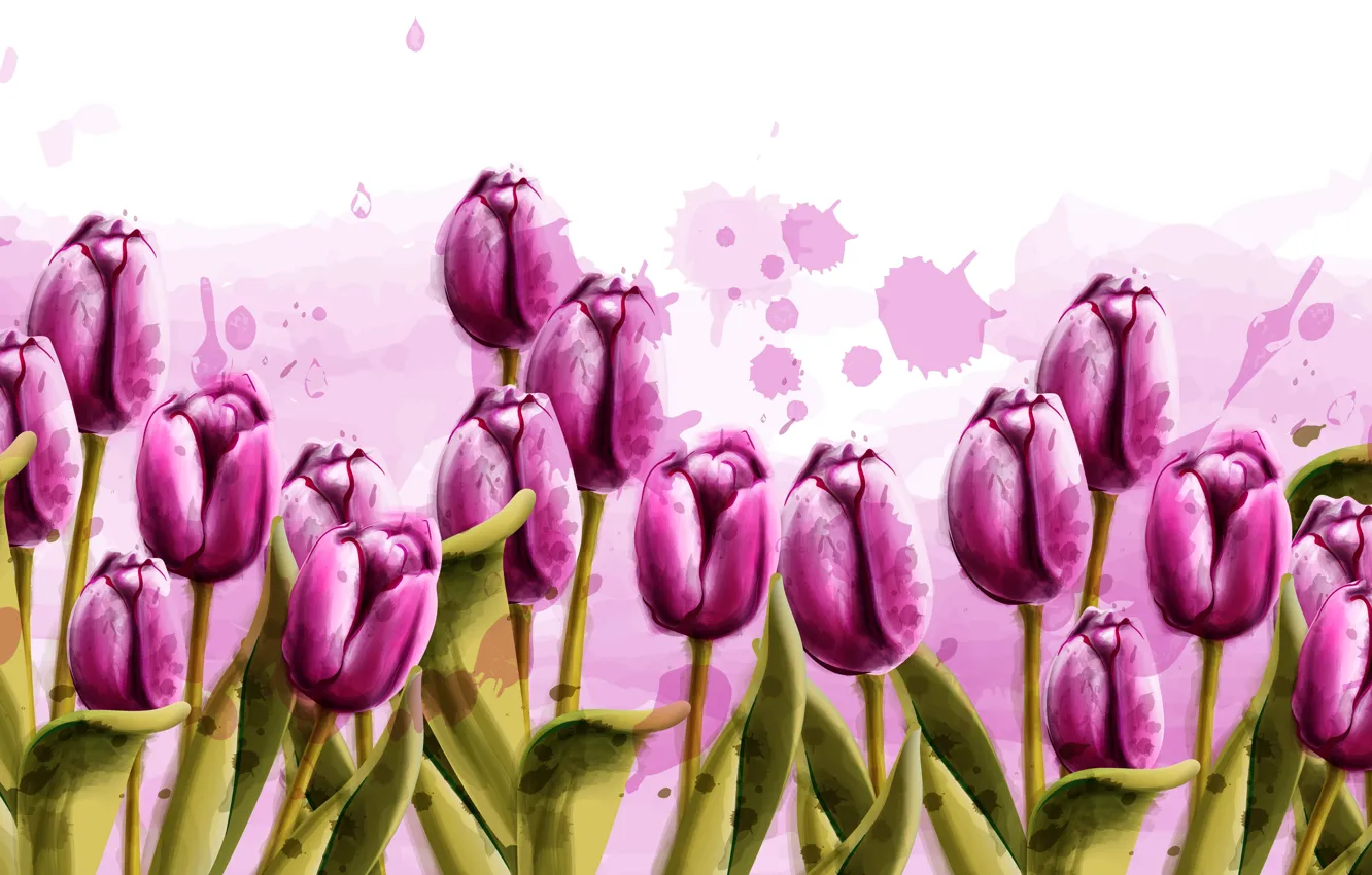 Photo wallpaper flowers, tulips, texture units