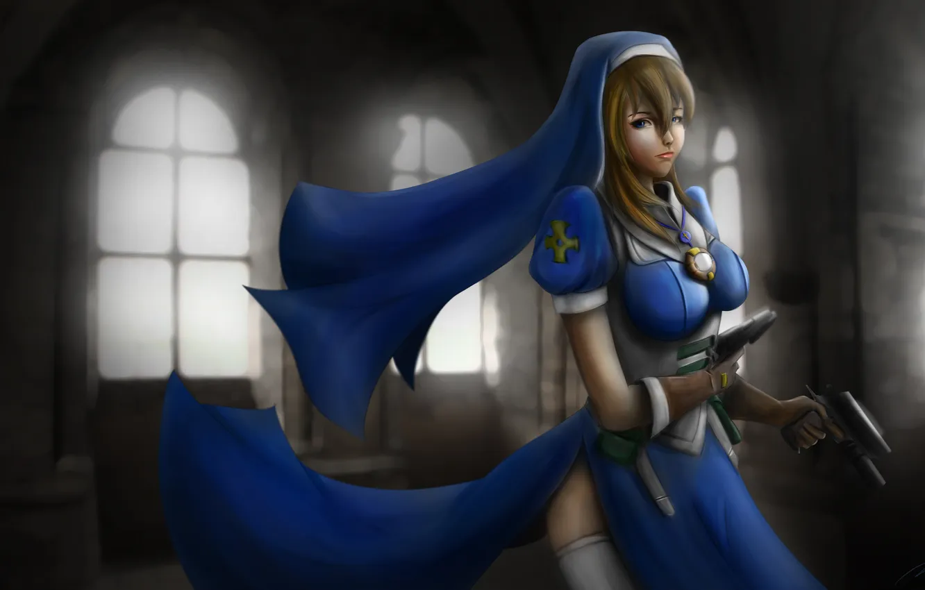 Photo wallpaper girl, weapons, art, temple, Crusade Chrono, Chrono Crusade